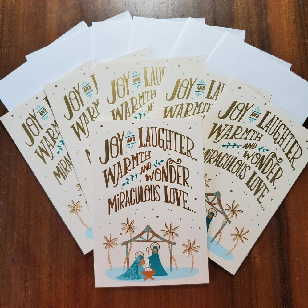 Holiday 6 Pack Greeting Cards Mahogany Christmas Joy Laughter Love Hallmark